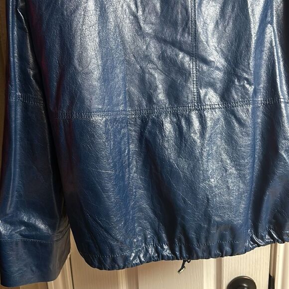 BLUE Lambskin Soft Leather Jacket Lafayette 148 New York NWT - Picture 16 of 16